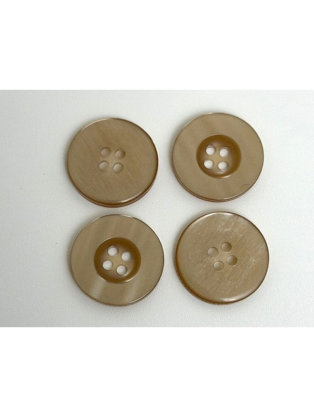 4 Reclaimed 35L Taupe Brown Four-Hole Sewing Buttons